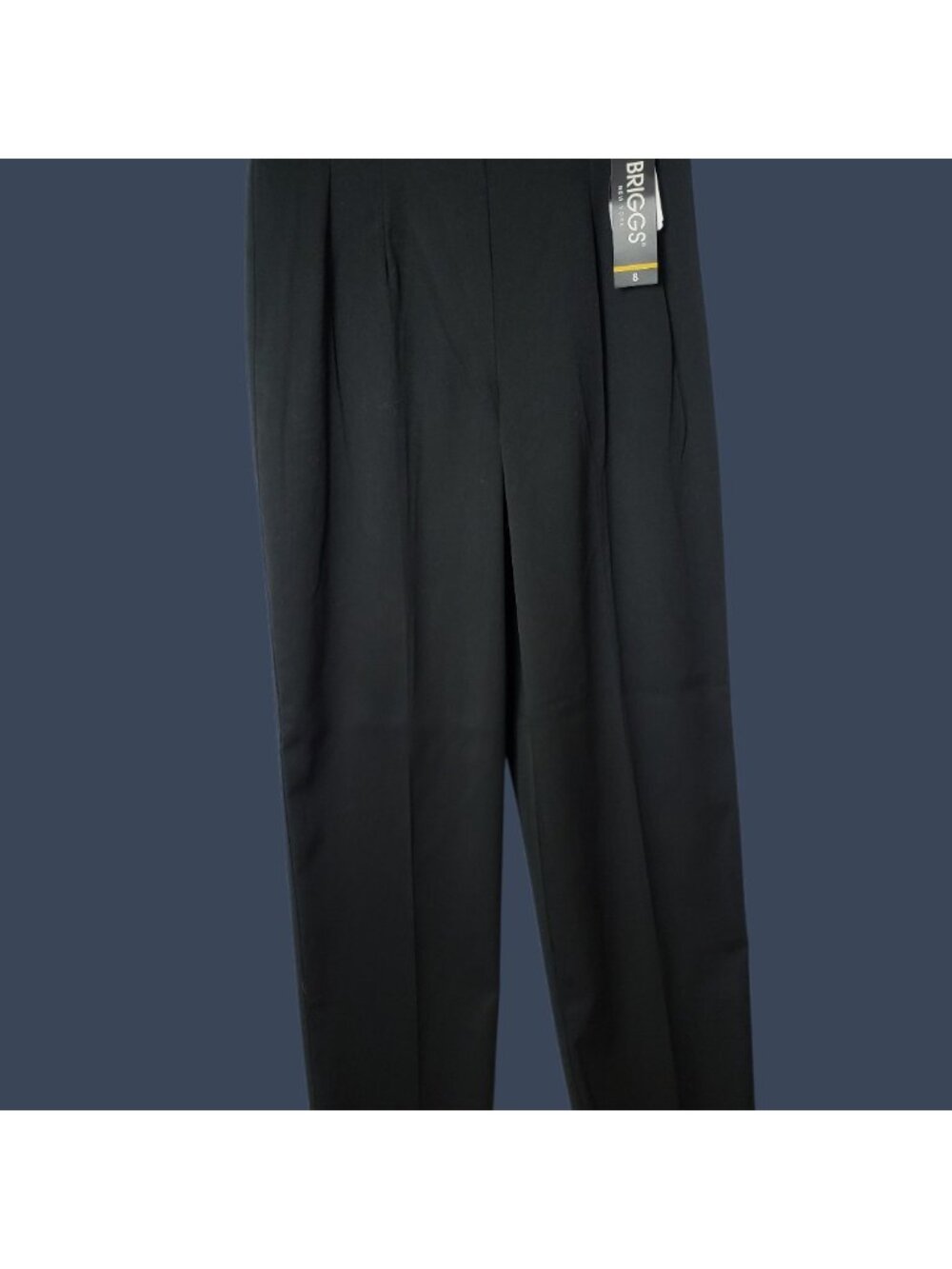 Briggs NY Womens Pleated Straight Dress Pants Black Size 8 - Picture 11 of 16